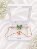 Luxury Butterfly Crystal Bracelet for Women & girl | Adjustable Rose Gold Plated Bracelet | Elegant Party Wear Jewelry