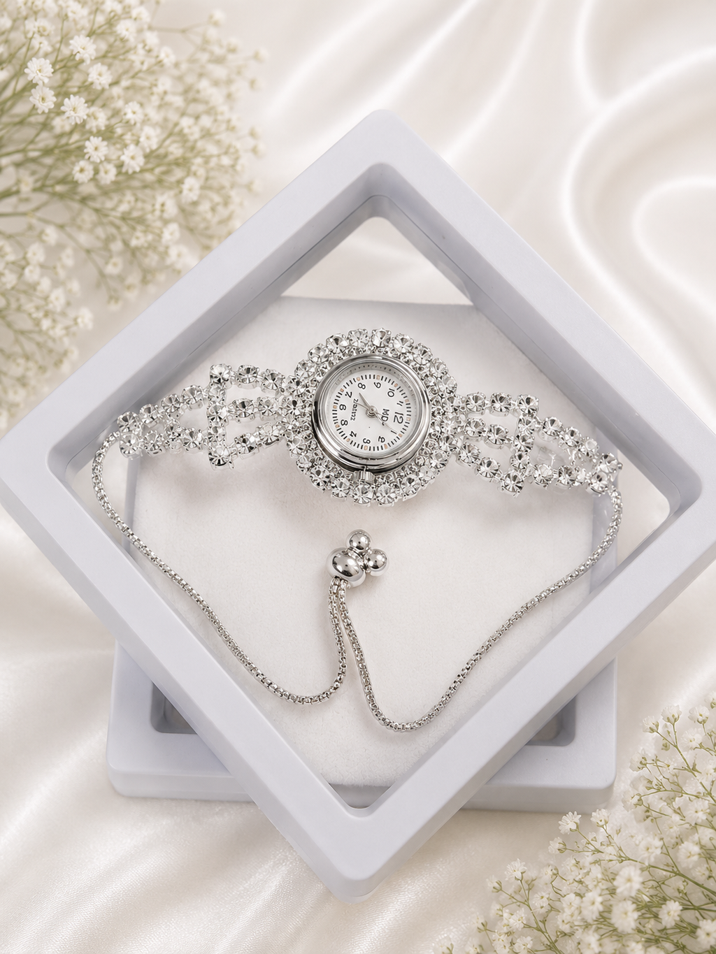 Luxury Crystal Bracelet Watch for Women | Adjustable Diamond Style Watch Bracelet | Elegant Party Wear Jewelry