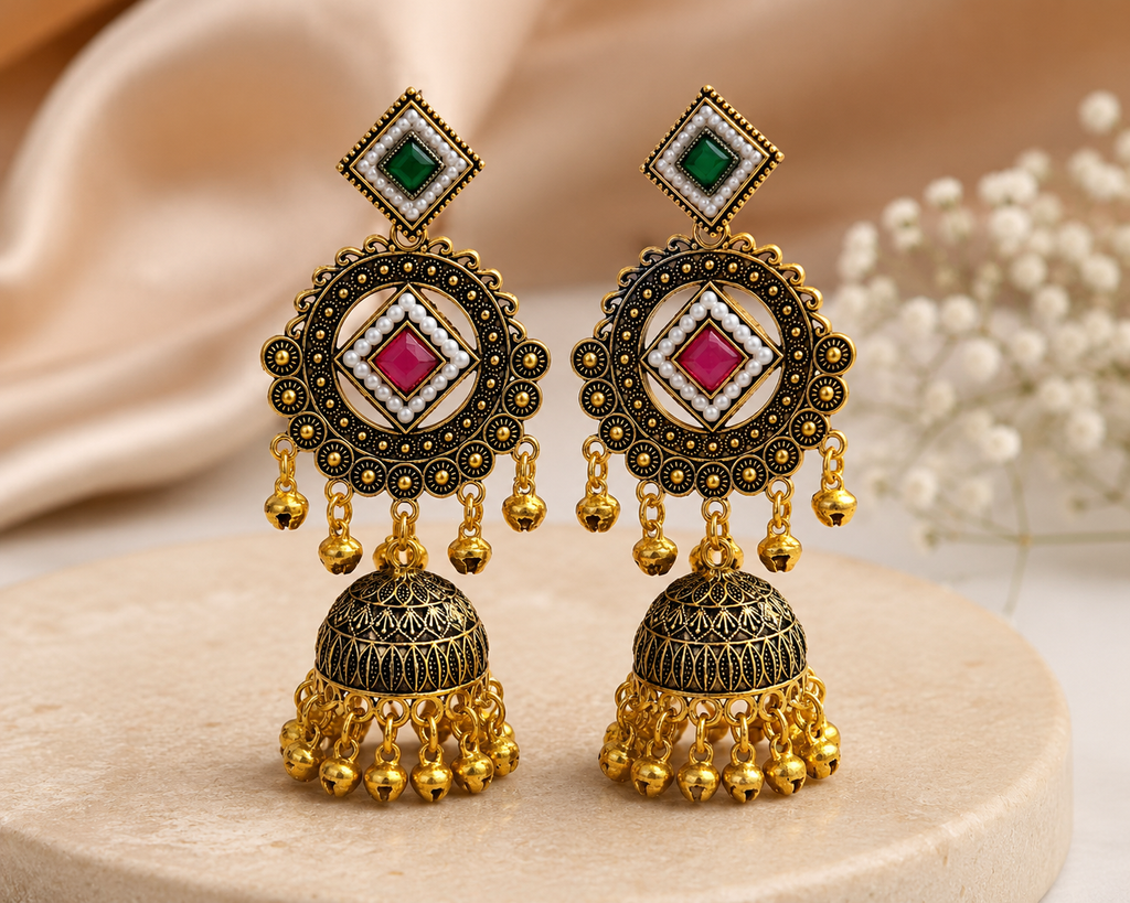 Antique Gold Jhumkas
