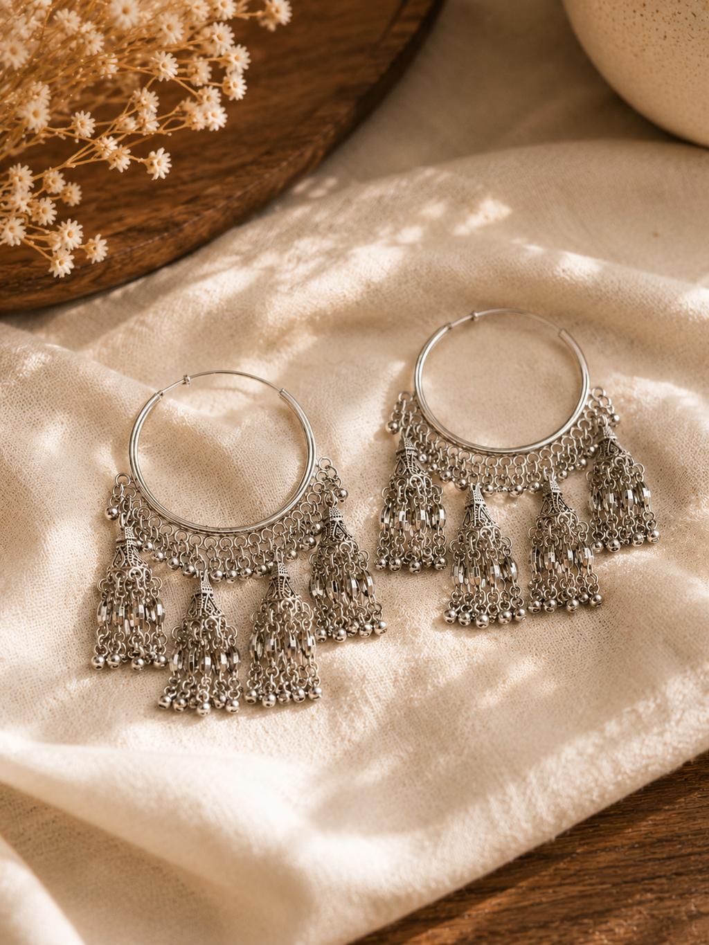 Silver Tassel Earrings
