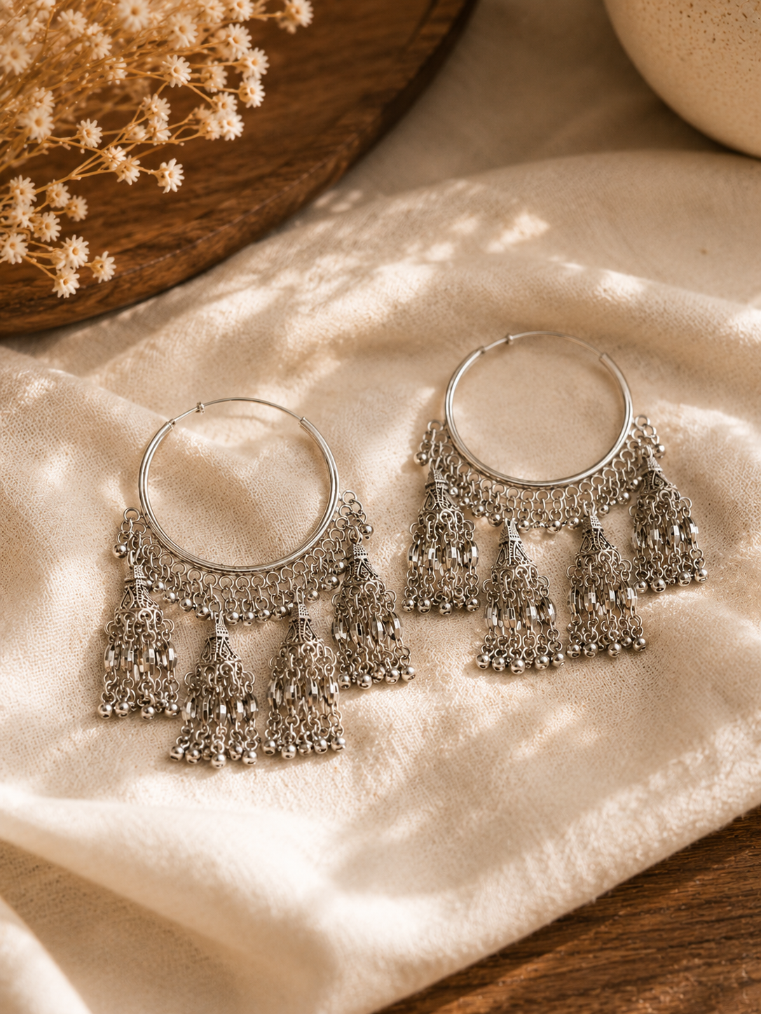 Silver Tassel Earrings