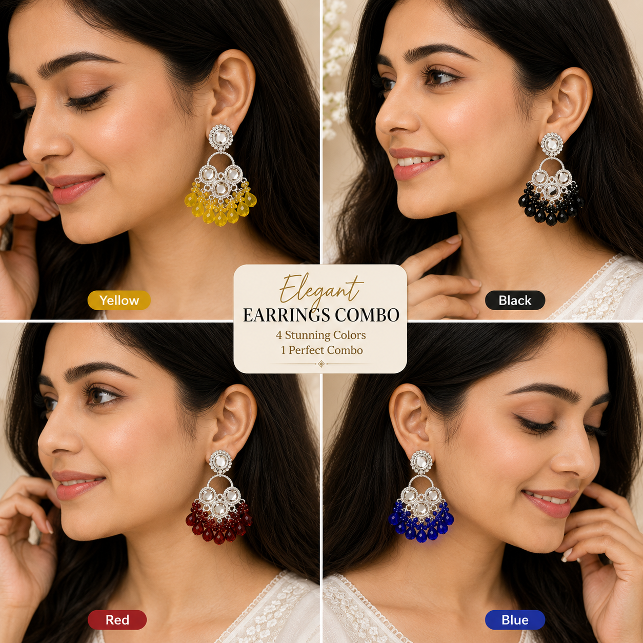 Multicolor Chandbali Set