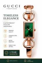 Luxury Rose Gold Green Dial Bracelet Watch for Women