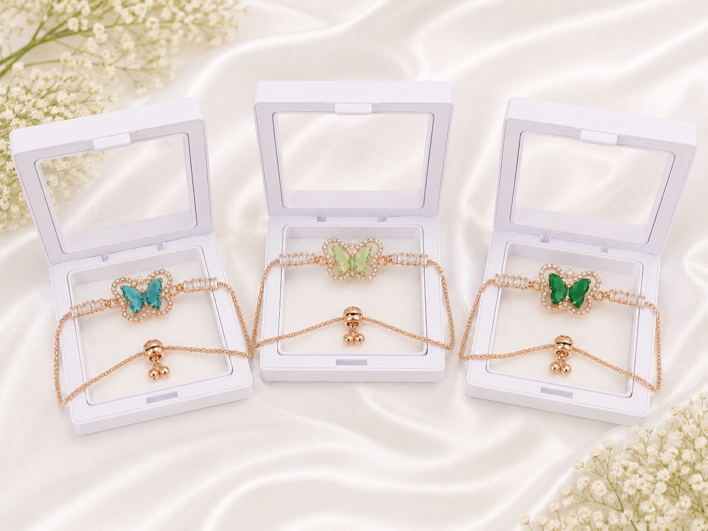 Luxury Butterfly Crystal Bracelet for Women & girl | Adjustable Rose Gold Plated Bracelet | Elegant Party Wear Jewelry