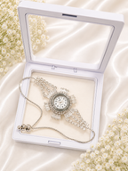 Luxury Crystal Bracelet Watch for Women | Adjustable Diamond Style Watch Bracelet | Elegant Party Wear Jewelry