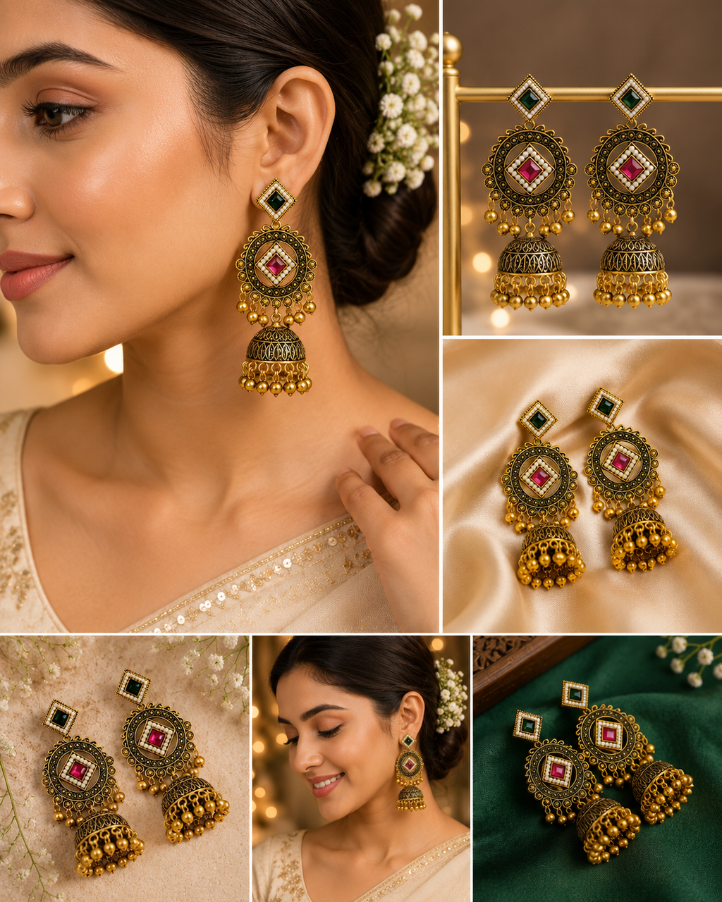 Antique Gold Jhumkas