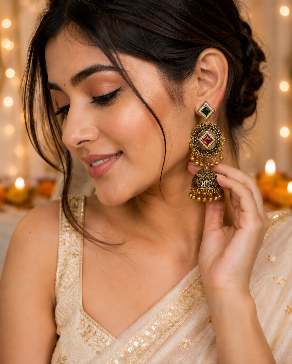 Antique Gold Jhumkas