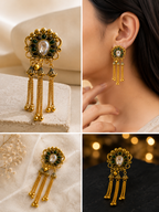 Emerald Tassel Earrings