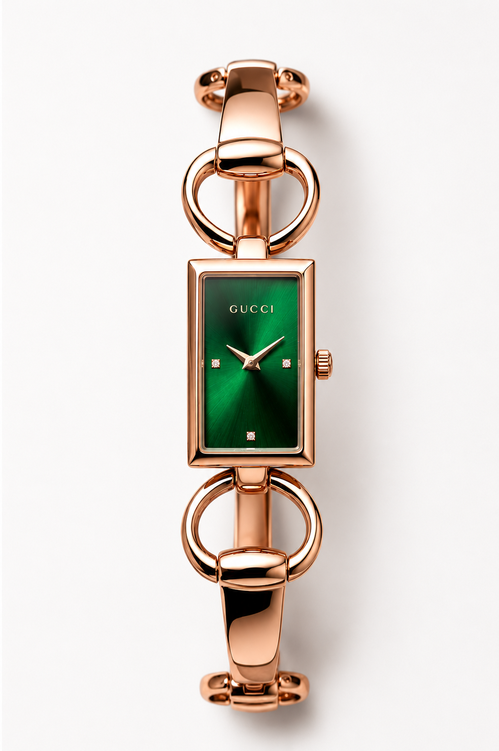 Luxury Rose Gold Green Dial Bracelet Watch for Women
