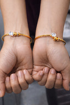 Royal Sparkle Gold-Plated Openable Kada Bracelet with Solitaire Stone