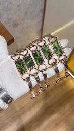 Luxury Rose Gold Green Dial Bracelet Watch for Women